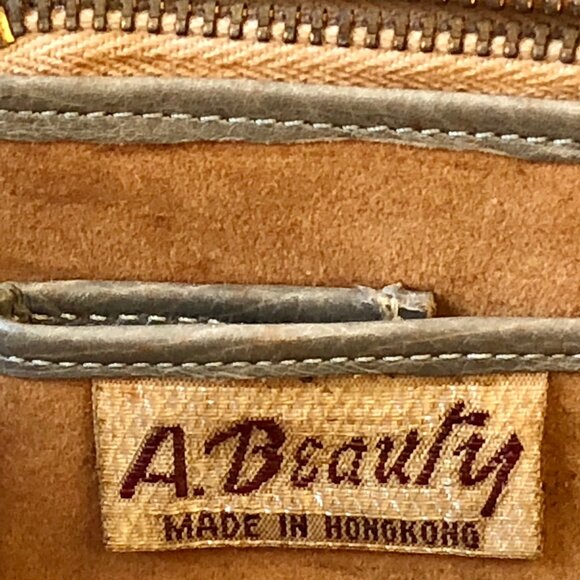 Vintage Handbag by A. Beauty Hong Kong Leather Top Handle Structured Hinged - Picture 7 of 12